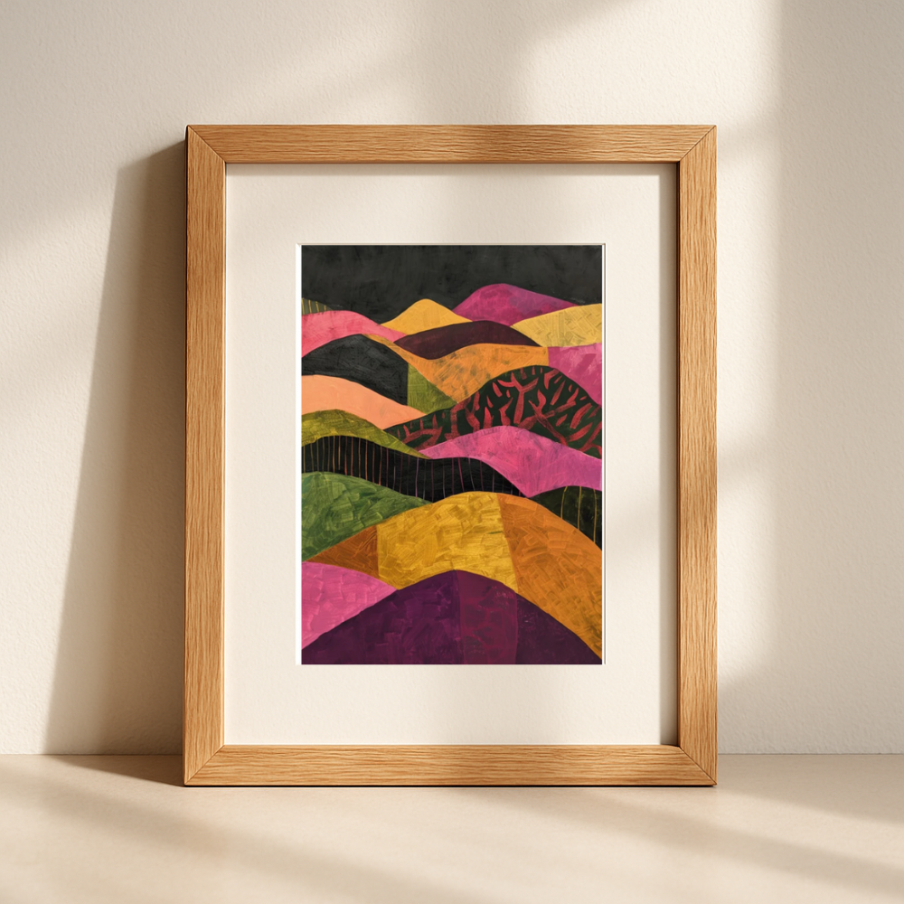 Abstract Hillside – Warm Earth Tone Wall Art