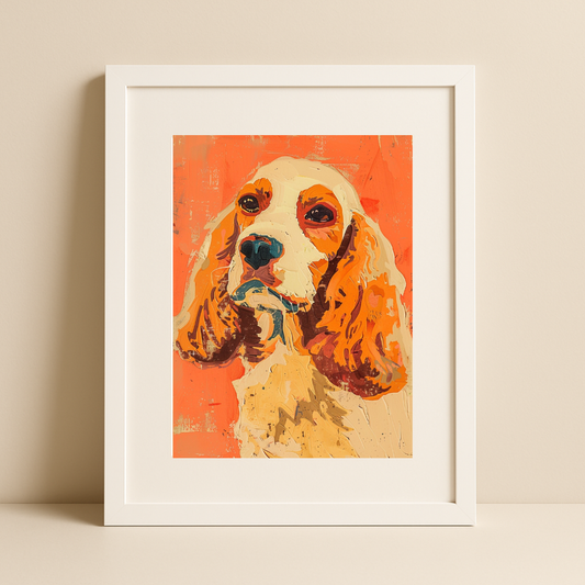 Amber Spaniel – Modern Dog Portrait Art Print