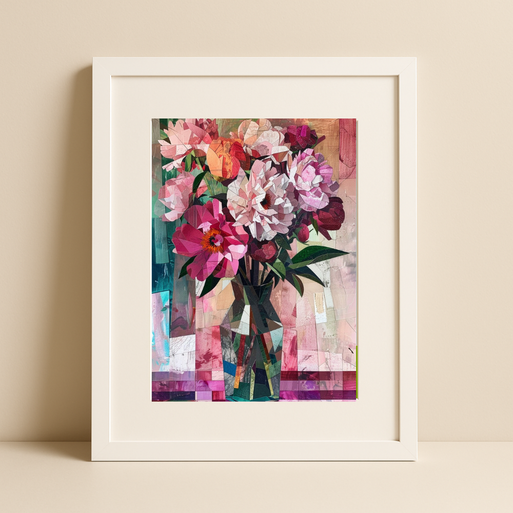 Floral Mosaic – Modern Abstract Flower Art Print