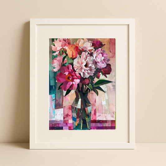 Floral Mosaic – Modern Abstract Flower Art Print