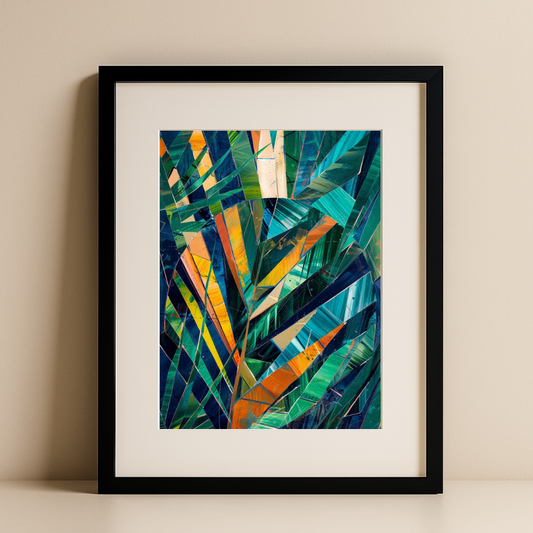 Jungle Geometry – Modern Abstract Flower Art Print