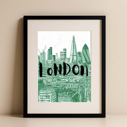 London Skyline – Modern  City Typography Poster