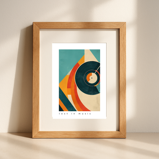 Lost in Music – Retro Music Wall Art Print