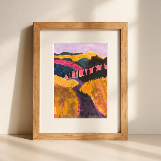 Tuscany Pathway – Colourful Modern Landscape Wall Art